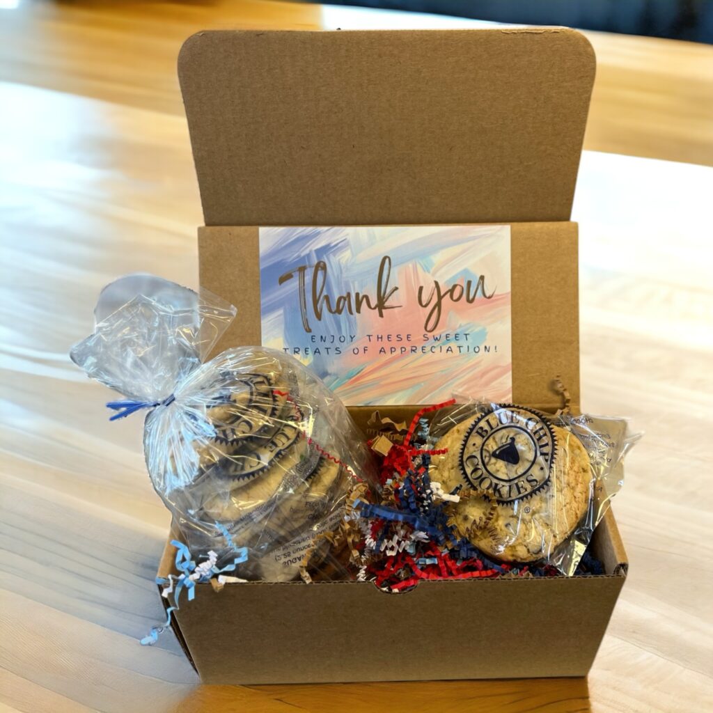 Thank You gift box with cookies and appreciation card