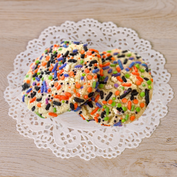 Halloween colored sugar cookies.