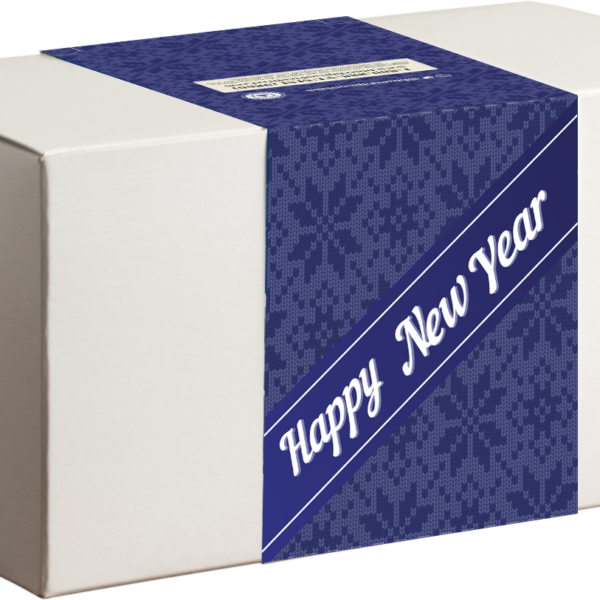 Gift box with 'Happy New Year' banner