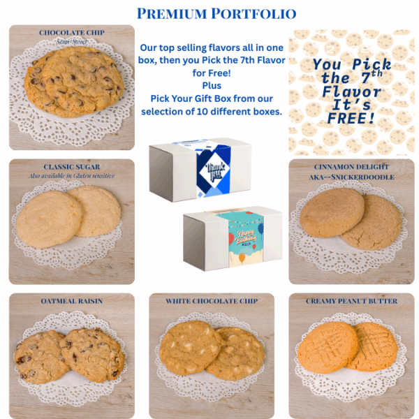Best selling Blue Chip Cookie flavors in one box.